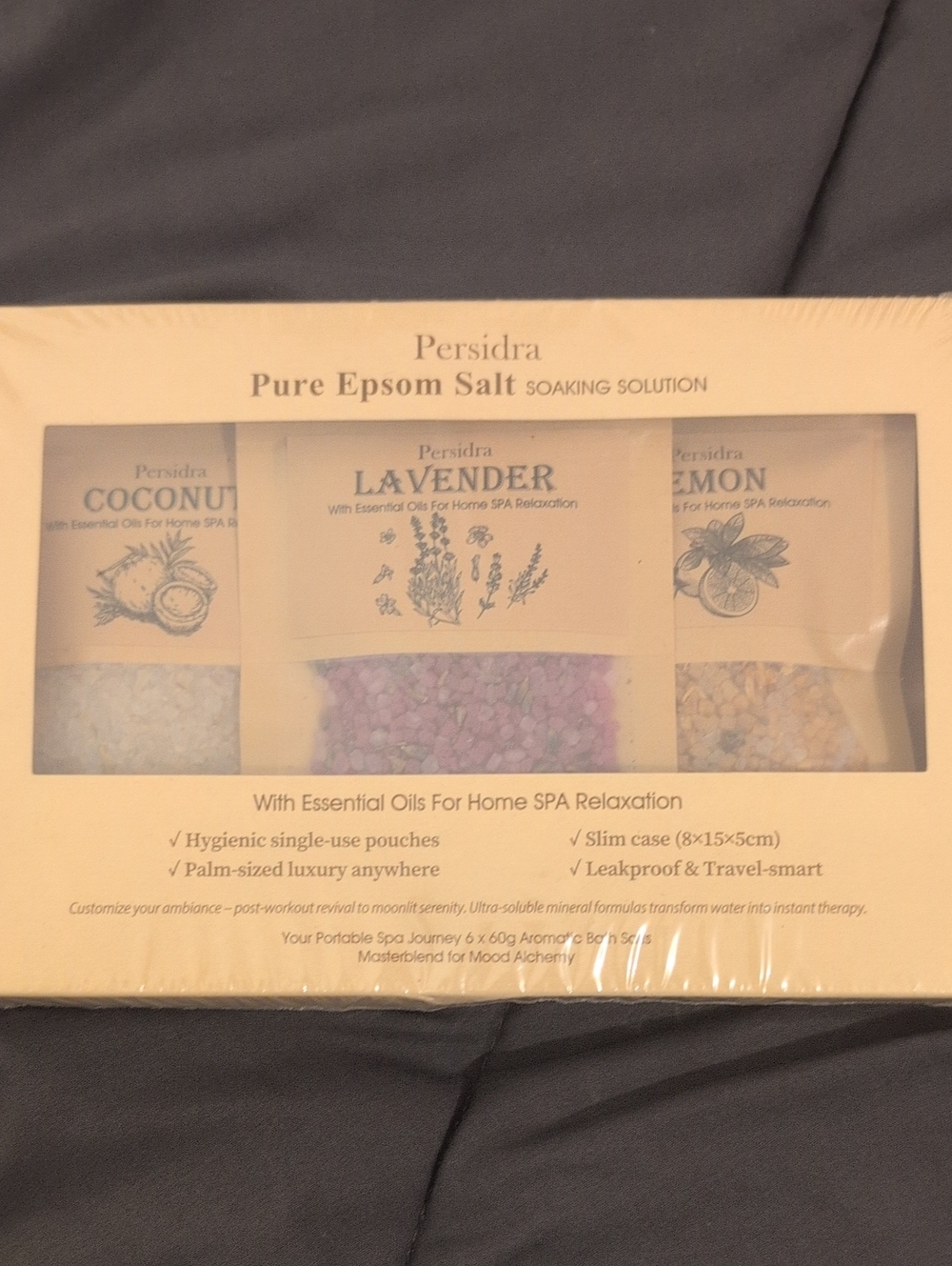 Lavender & Coconut & Lemon Epsom Salt Soaking Set - Lavender (Purple)